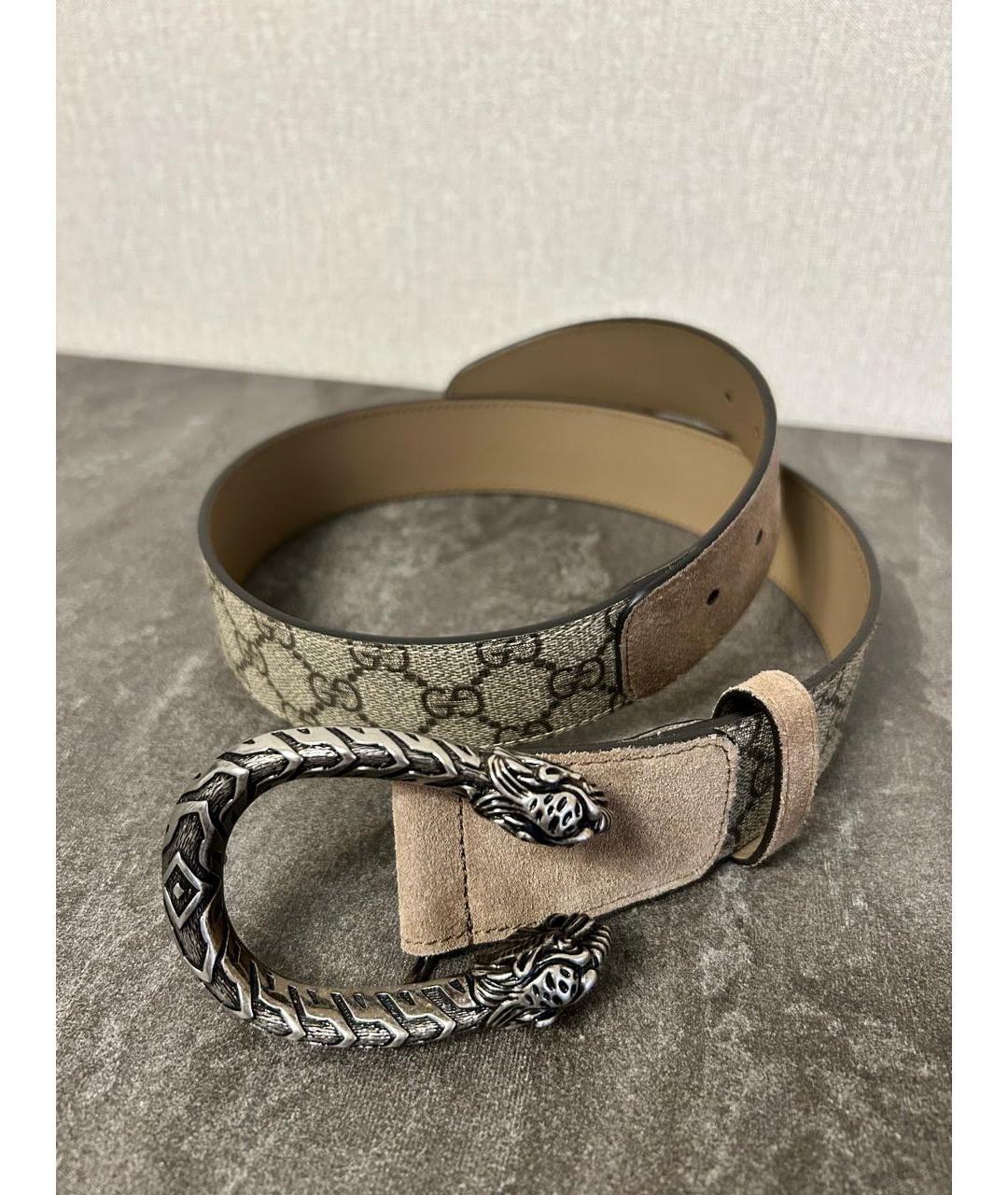 GUCCI Бежевый кожаный ремень, фото 9