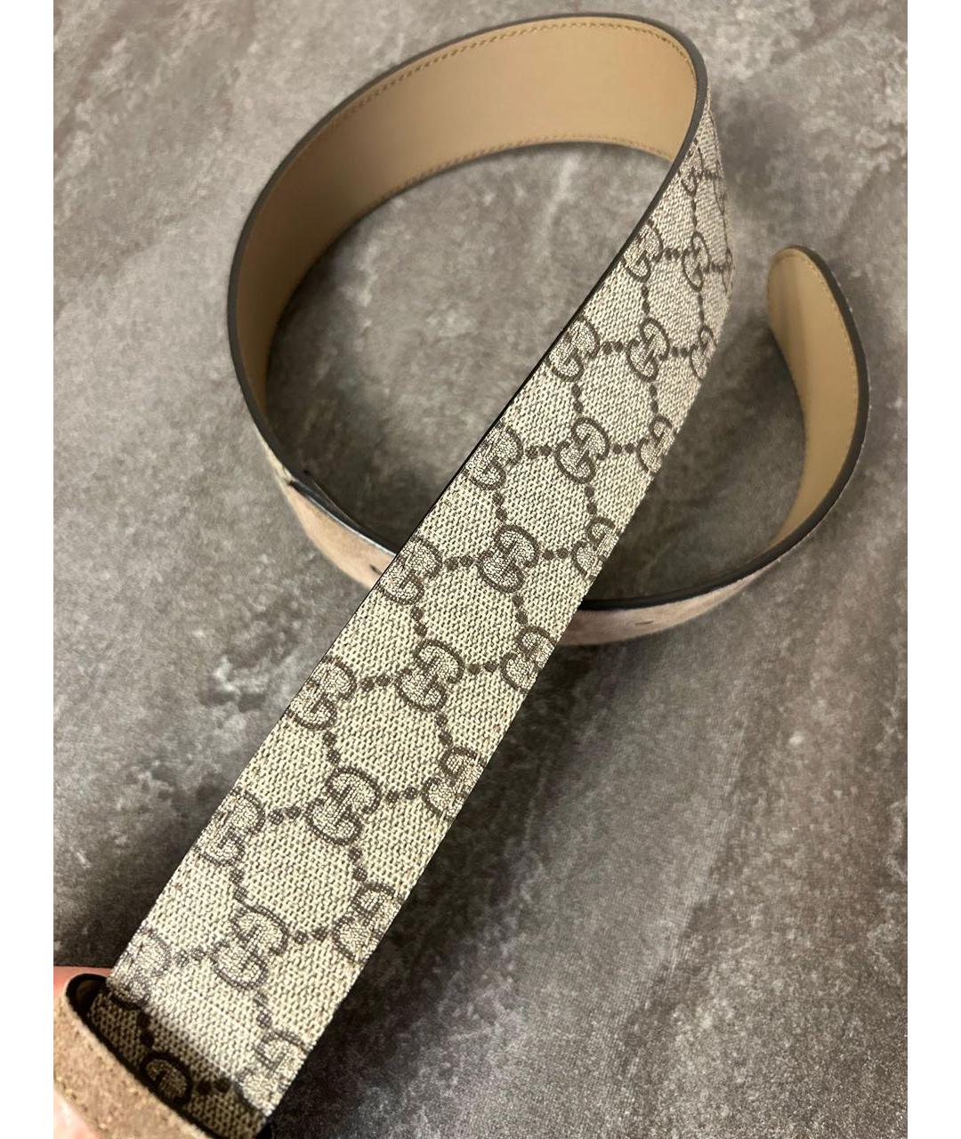 GUCCI Бежевый кожаный ремень, фото 4