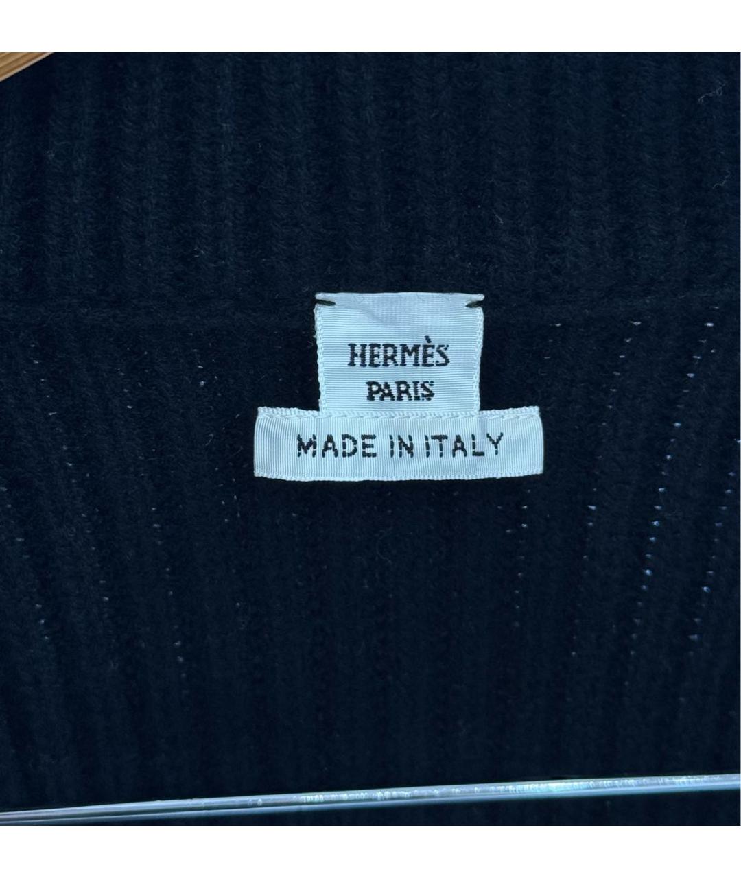 HERMES Черный шерстяной кардиган, фото 5