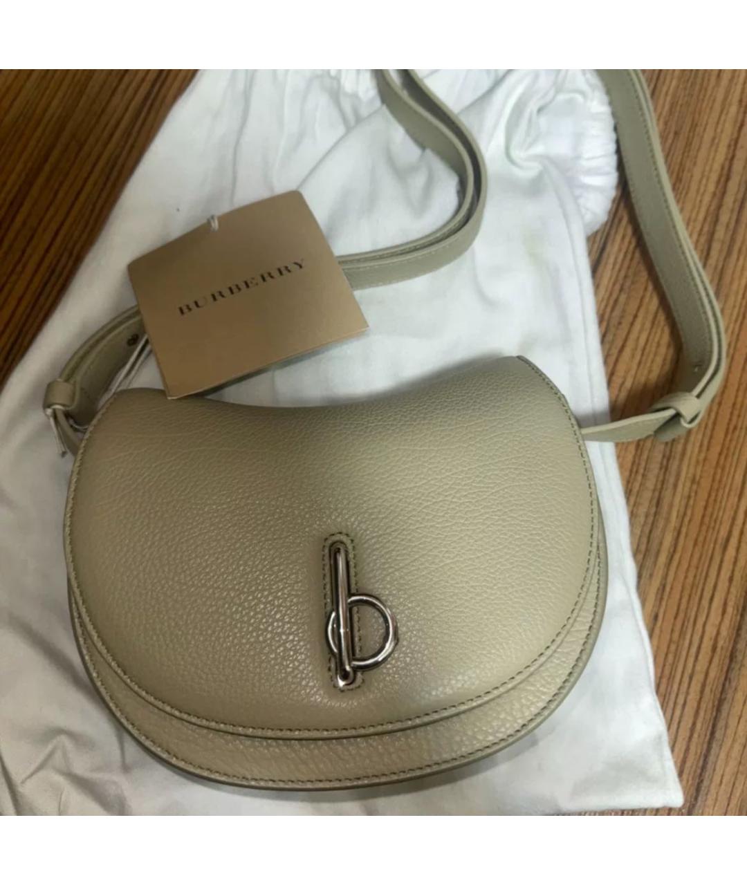 BURBERRY Бежевая кожаная сумка через плечо, фото 2