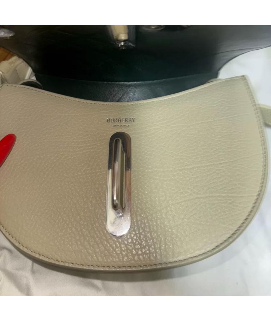 BURBERRY Бежевая кожаная сумка через плечо, фото 3