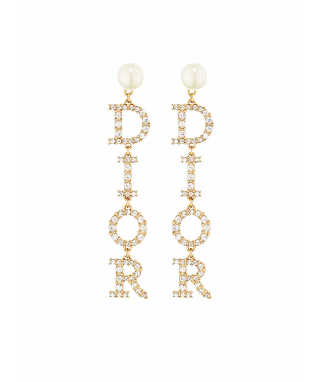 CHRISTIAN DIOR Золотые металлические серьги, фото 1