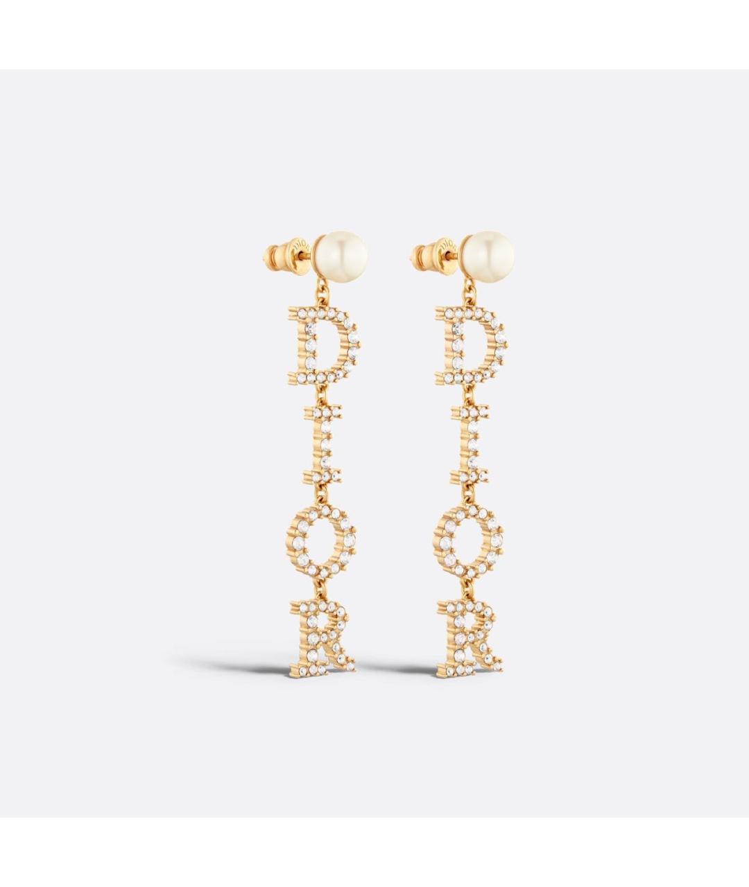 CHRISTIAN DIOR Золотые металлические серьги, фото 2