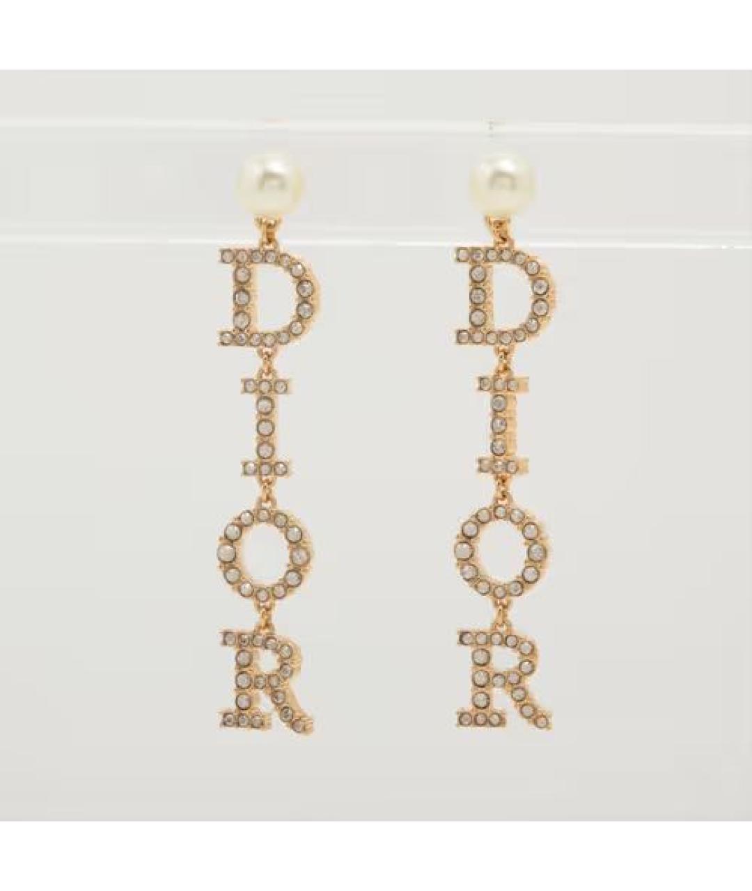 CHRISTIAN DIOR Золотые металлические серьги, фото 5