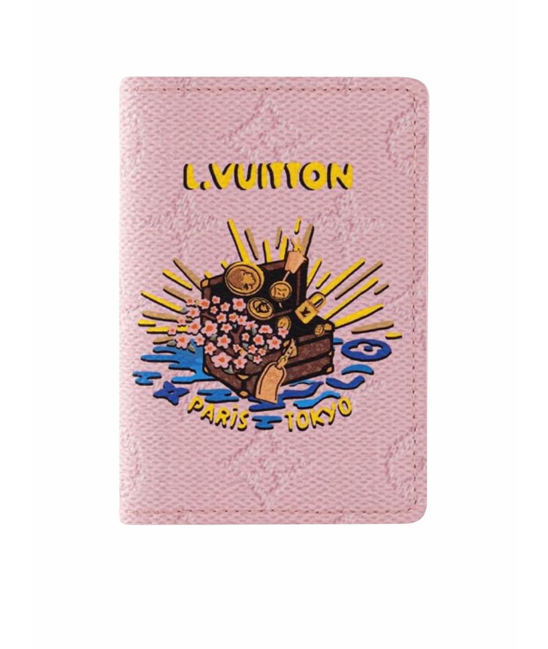 LOUIS VUITTON Розовый кожаный кошелек, фото 1