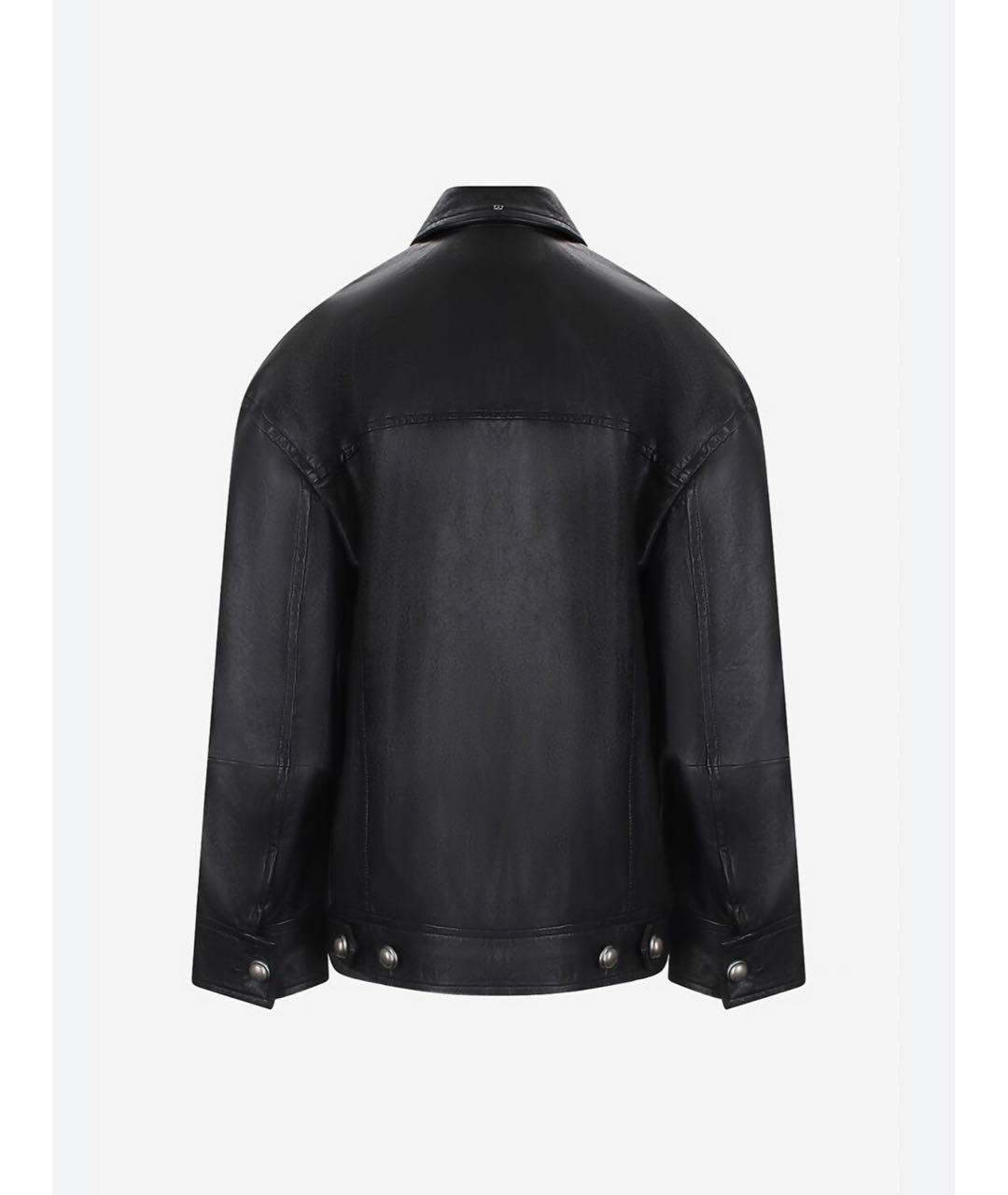 SPORTMAX Черная кожаная куртка, фото 2
