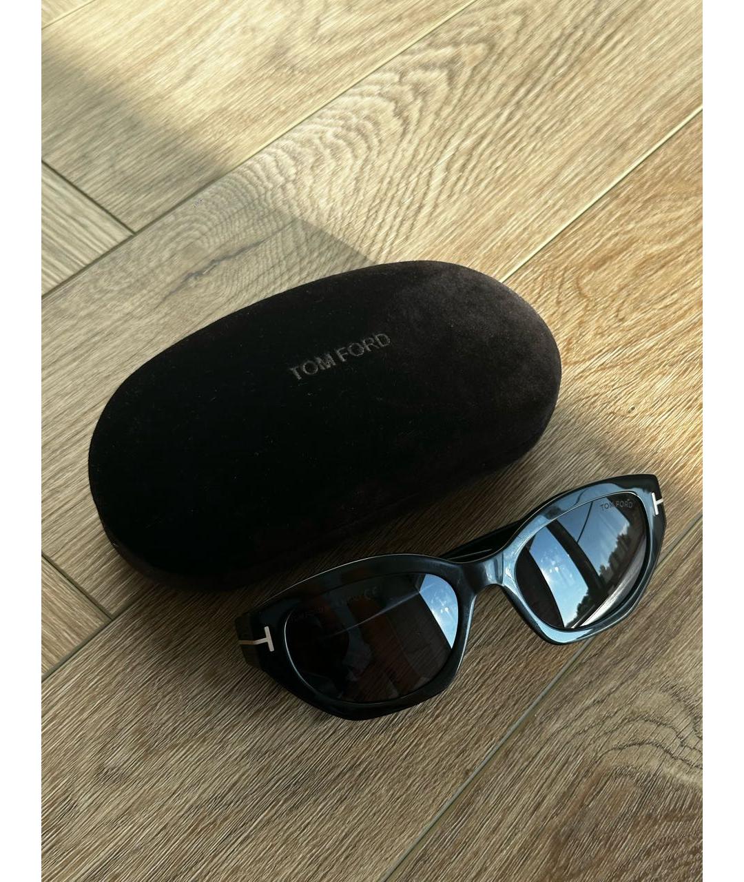 TOM FORD Черные пластиковые солнцезащитные очки, фото 4