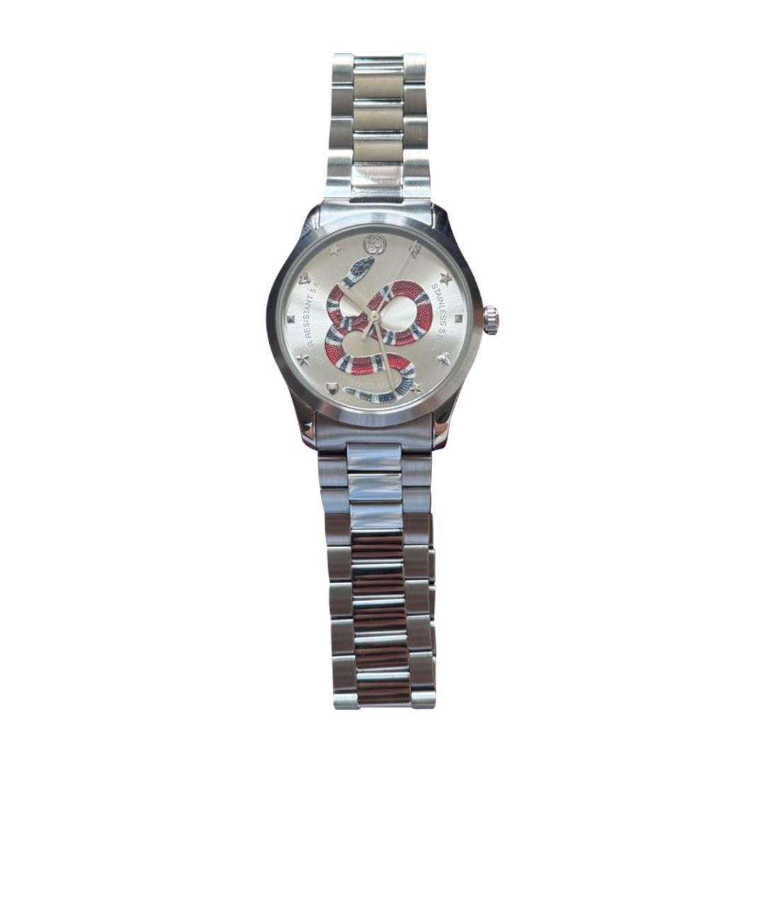 GUCCI Серебряные стальные часы, фото 1