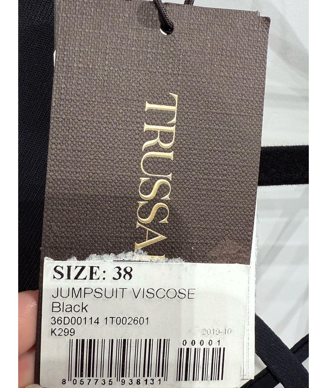TRUSSARDI Черный вискозный комбинезон, фото 5