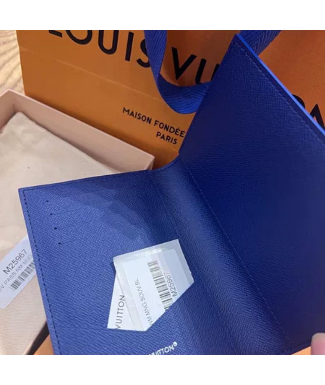 LOUIS VUITTON Темно-синий кожаный кардхолдер, фото 4