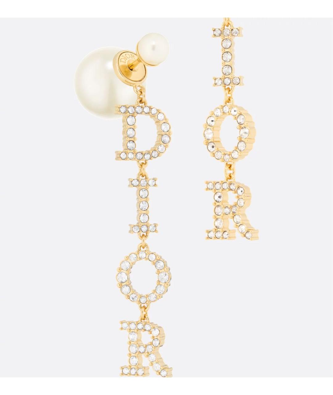 CHRISTIAN DIOR Золотые металлические серьги, фото 3