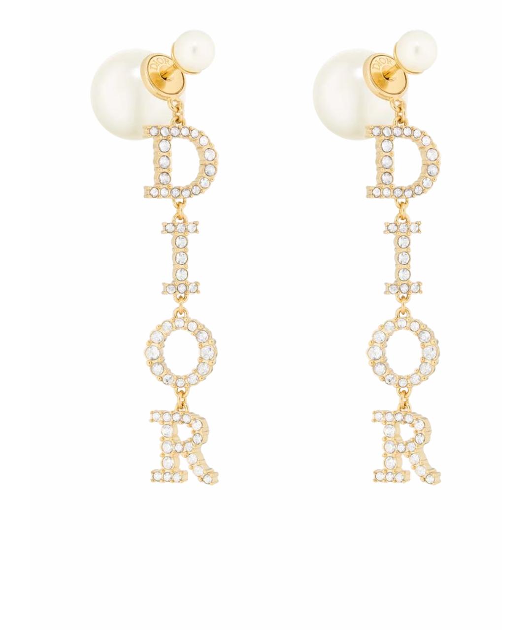 CHRISTIAN DIOR Золотые металлические серьги, фото 1