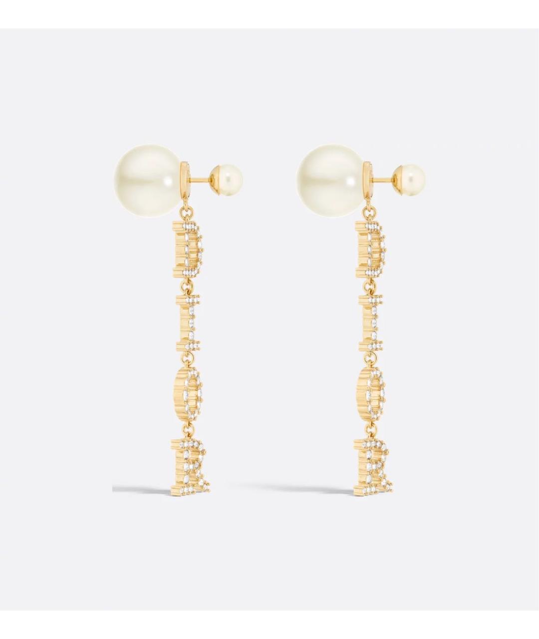 CHRISTIAN DIOR Золотые металлические серьги, фото 2