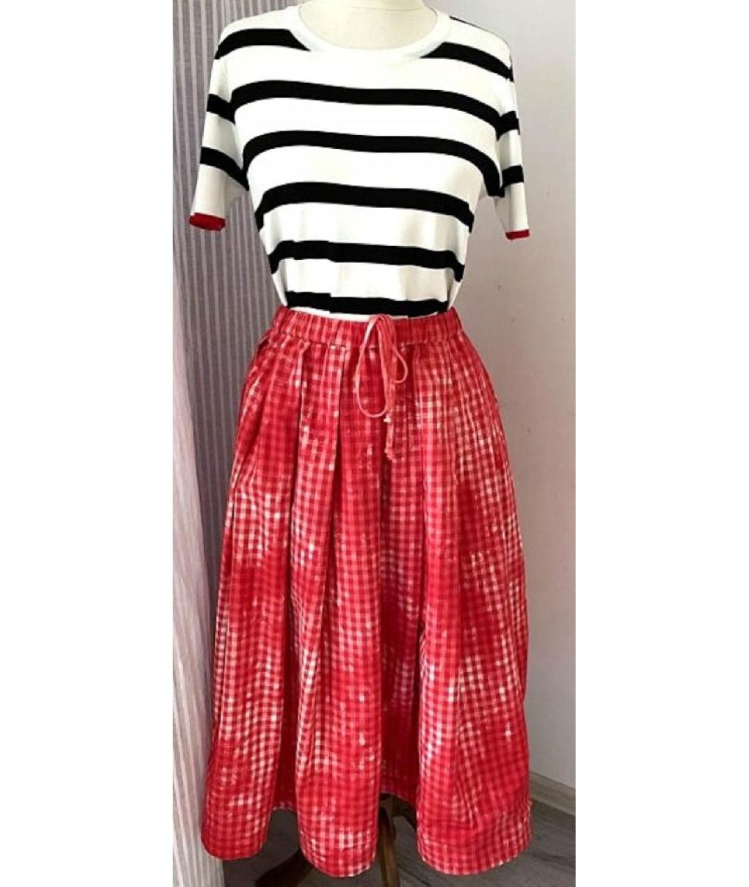 COMME DES GARÇONS Красная хлопковая юбка макси, фото 4