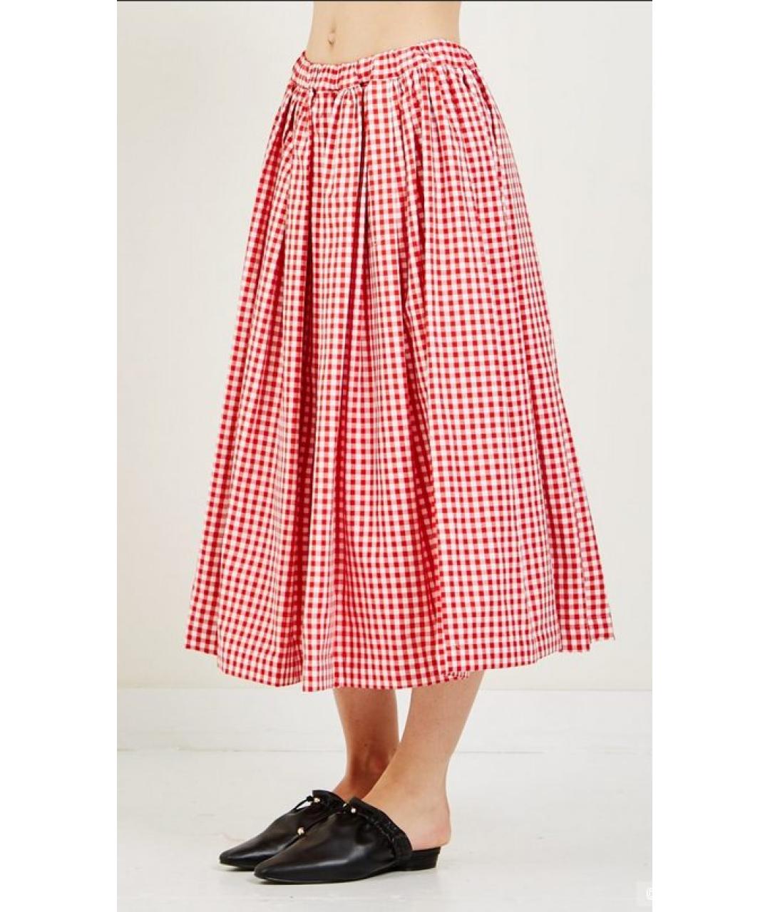 COMME DES GARÇONS Красная хлопковая юбка макси, фото 5