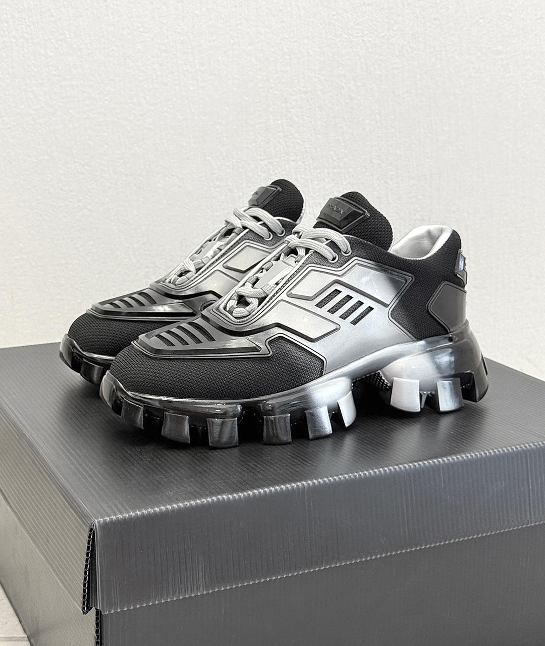 PRADA Черные низкие кроссовки / кеды, фото 2