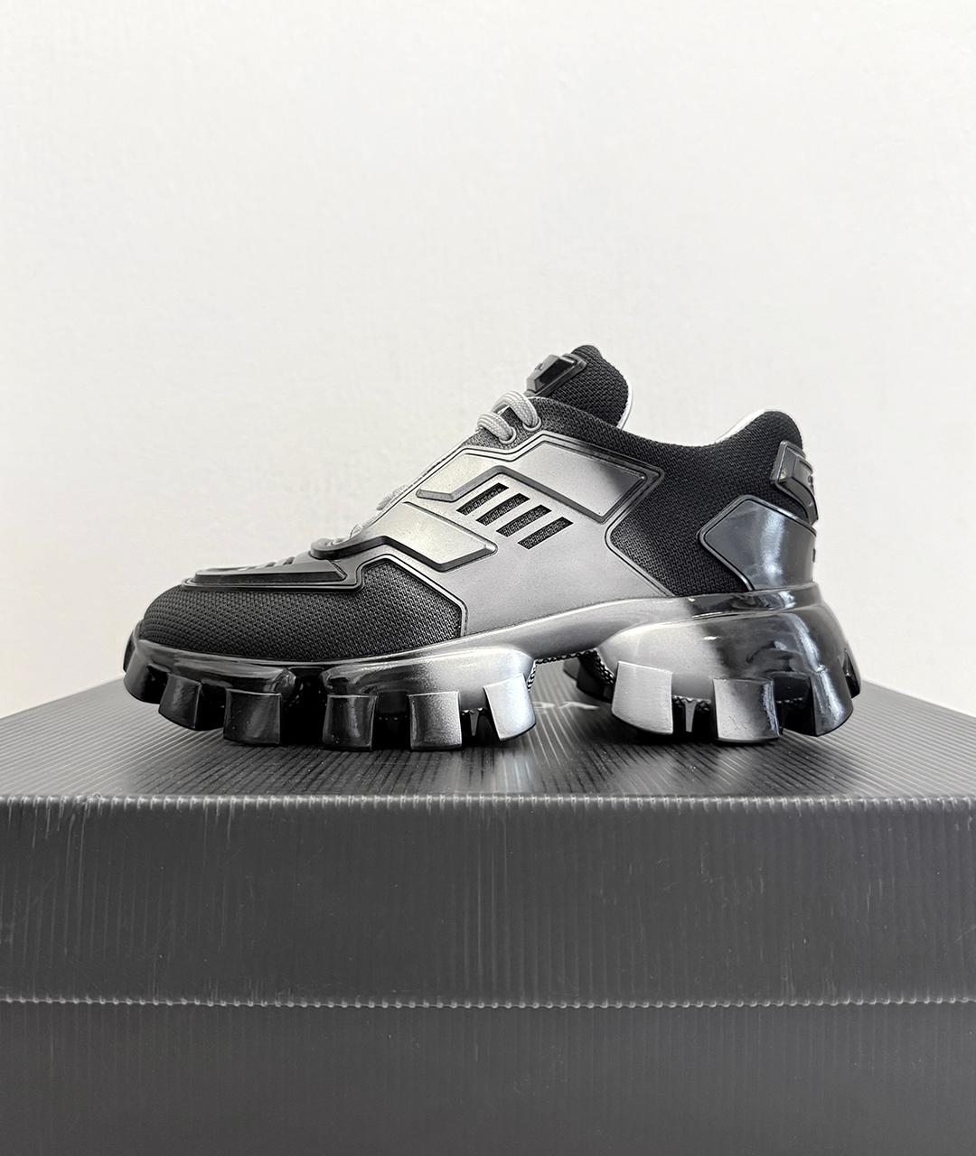 PRADA Черные низкие кроссовки / кеды, фото 3