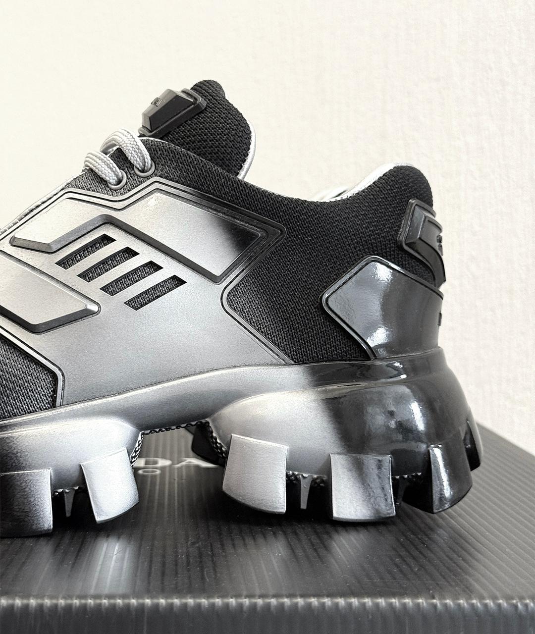 PRADA Черные низкие кроссовки / кеды, фото 8