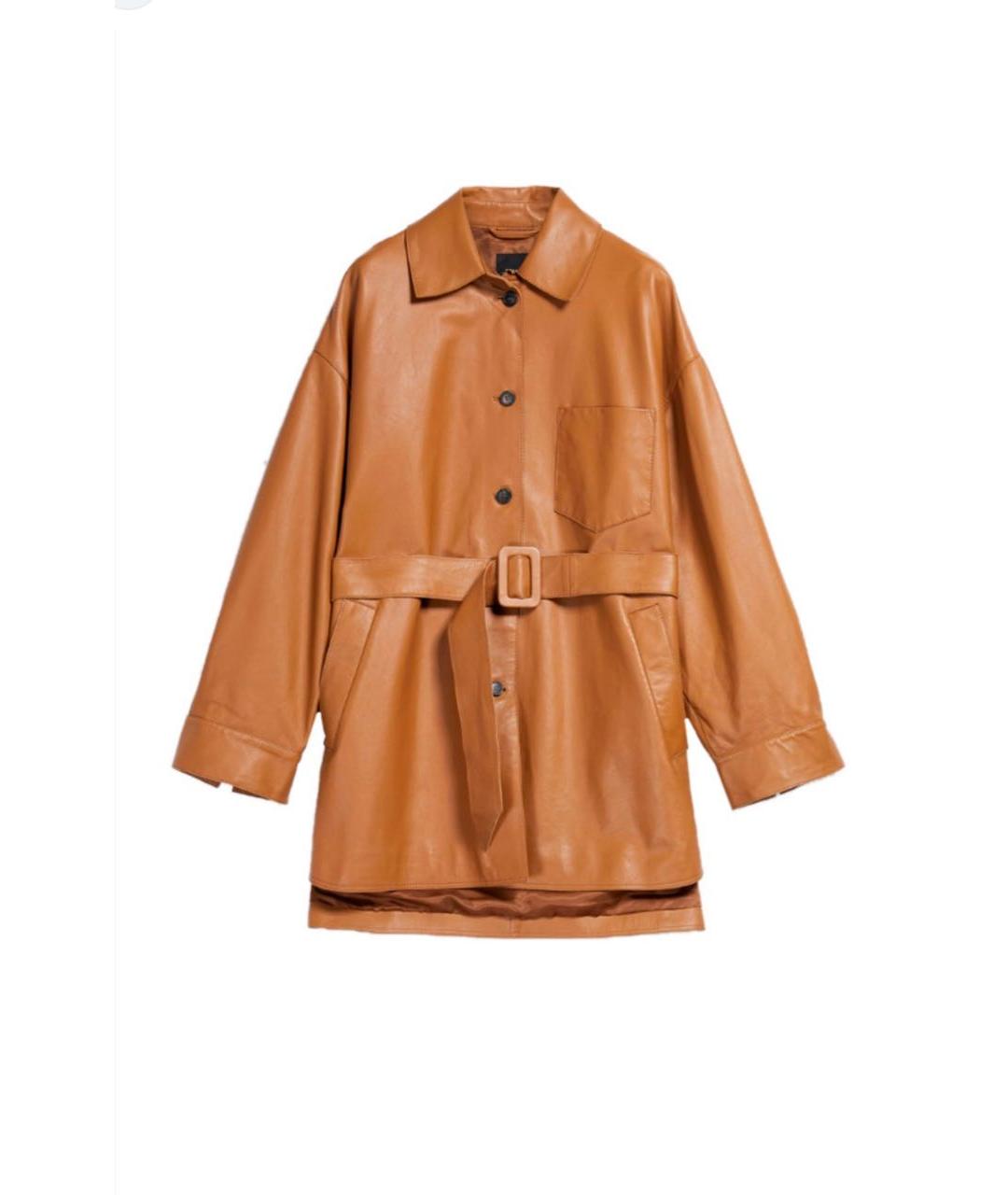 WEEKEND MAX MARA Коричневая кожаная куртка, фото 9