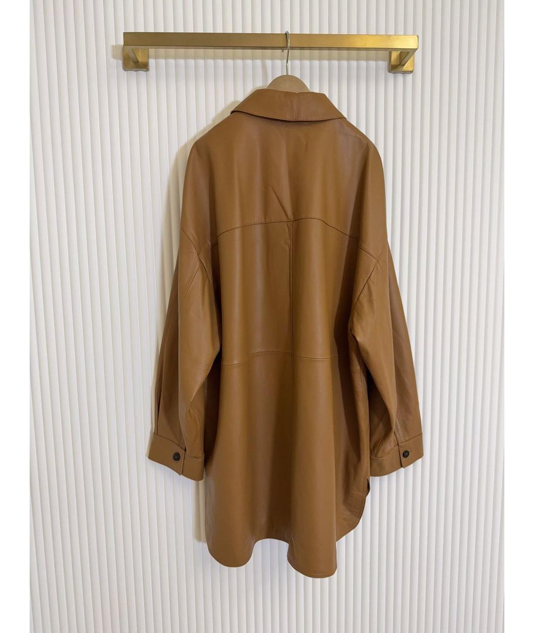 WEEKEND MAX MARA Коричневая кожаная куртка, фото 3
