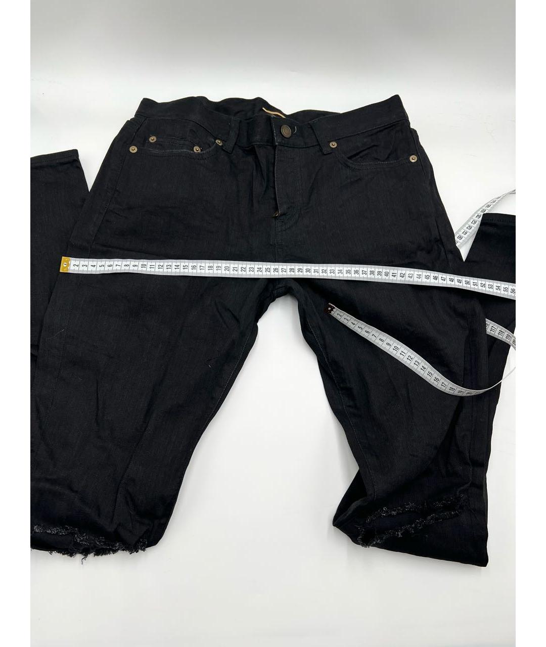 SAINT LAURENT Черные хлопковые брюки узкие, фото 5