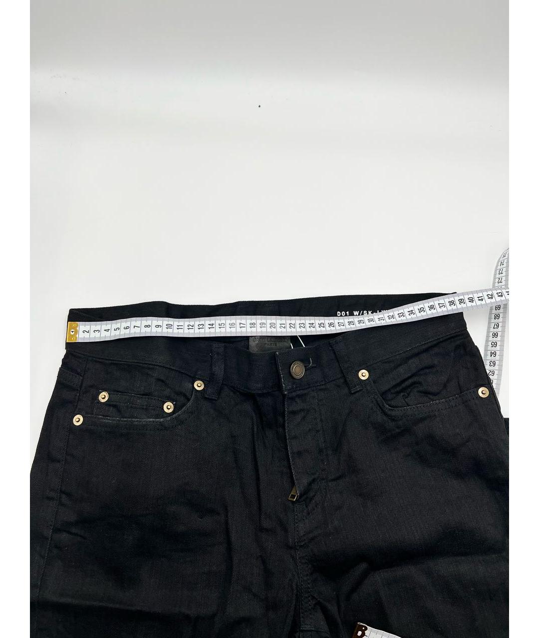 SAINT LAURENT Черные хлопковые брюки узкие, фото 3