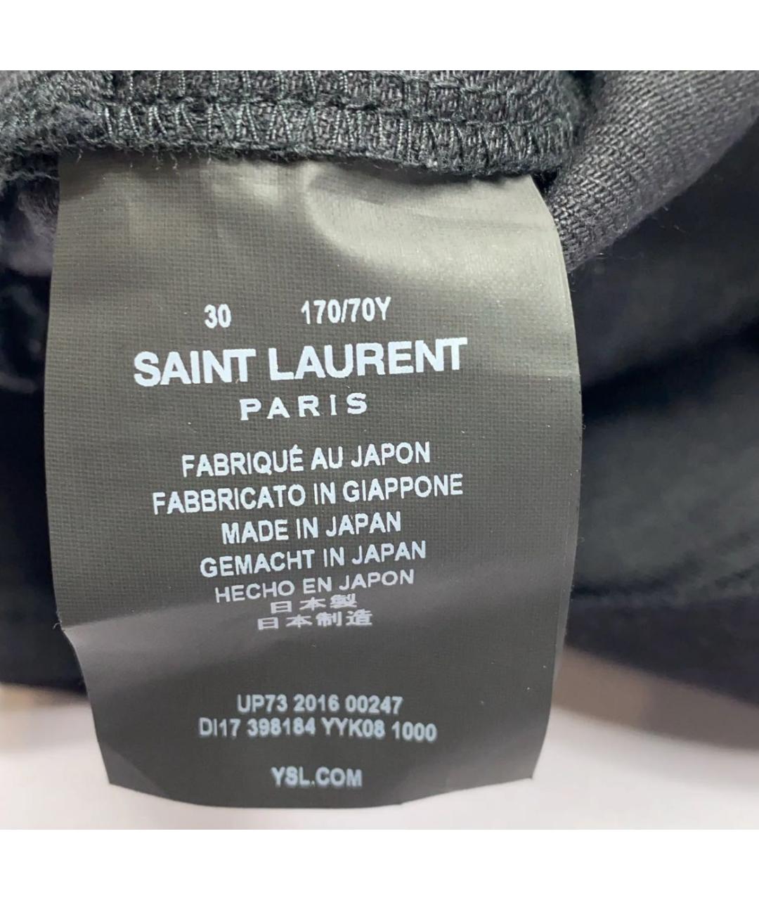 SAINT LAURENT Черные хлопковые брюки узкие, фото 7