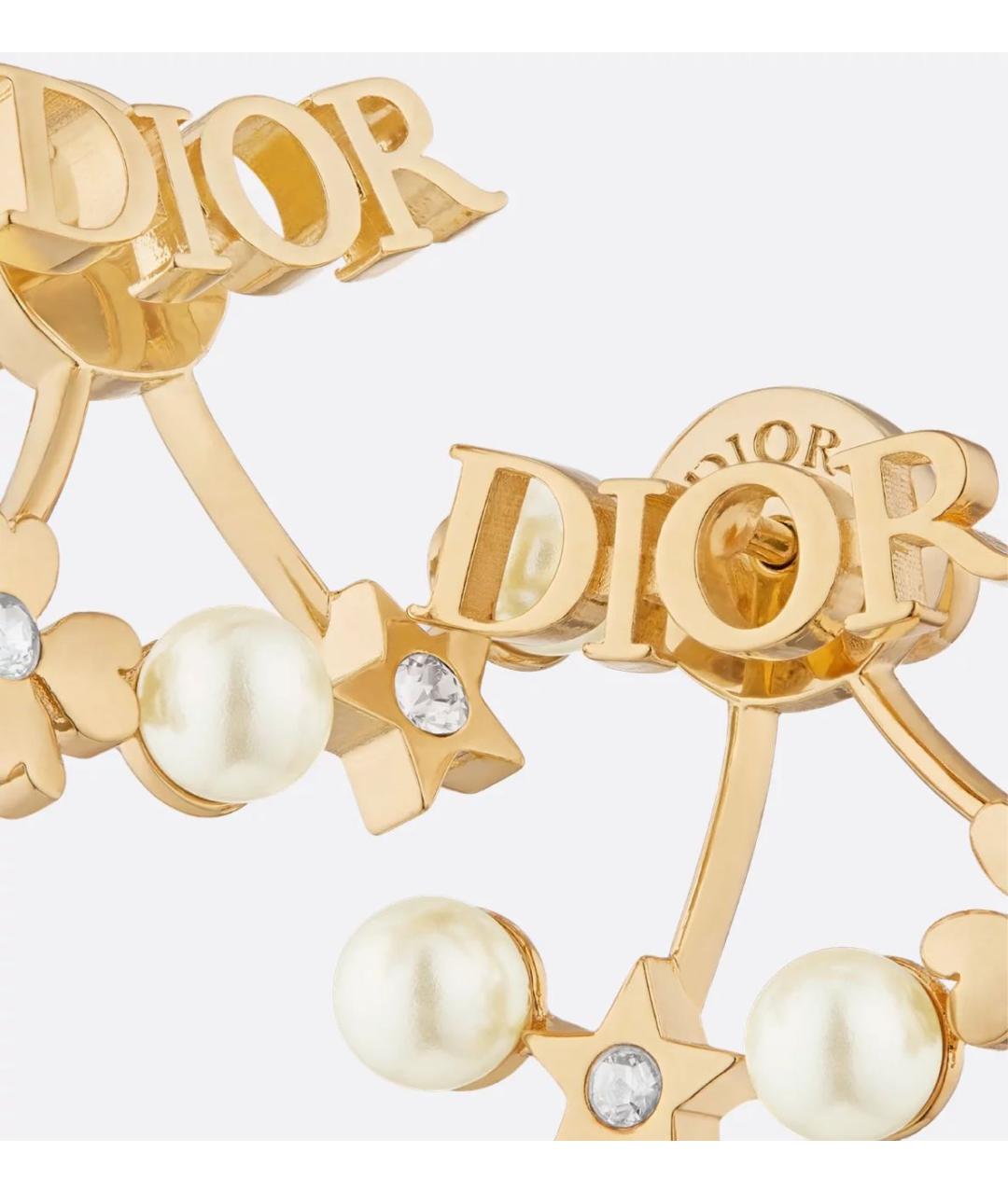 CHRISTIAN DIOR Золотые металлические серьги, фото 6