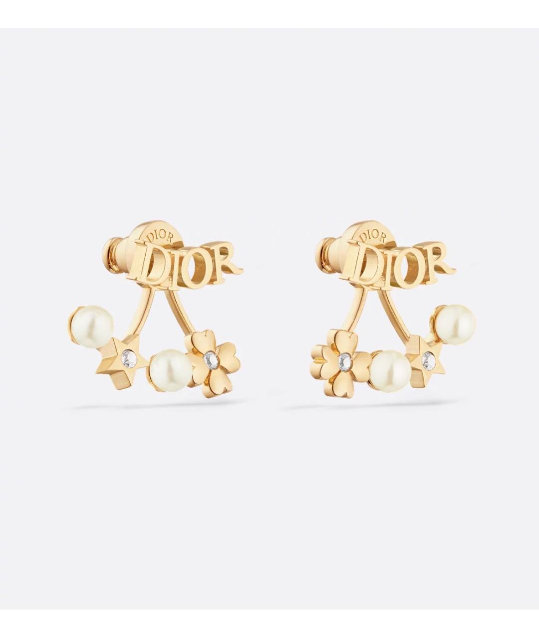 CHRISTIAN DIOR Золотые металлические серьги, фото 4