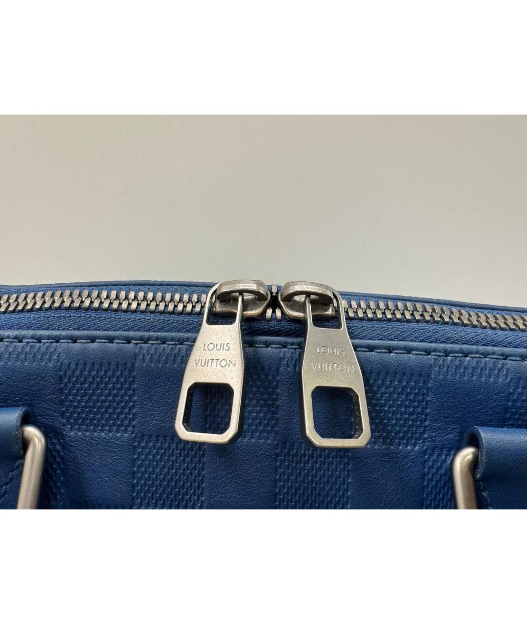 LOUIS VUITTON Синий кожаный портфель, фото 5