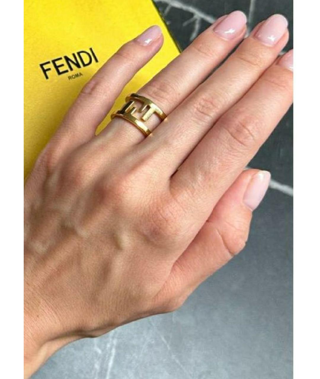 FENDI Золотое латунное кольцо, фото 5