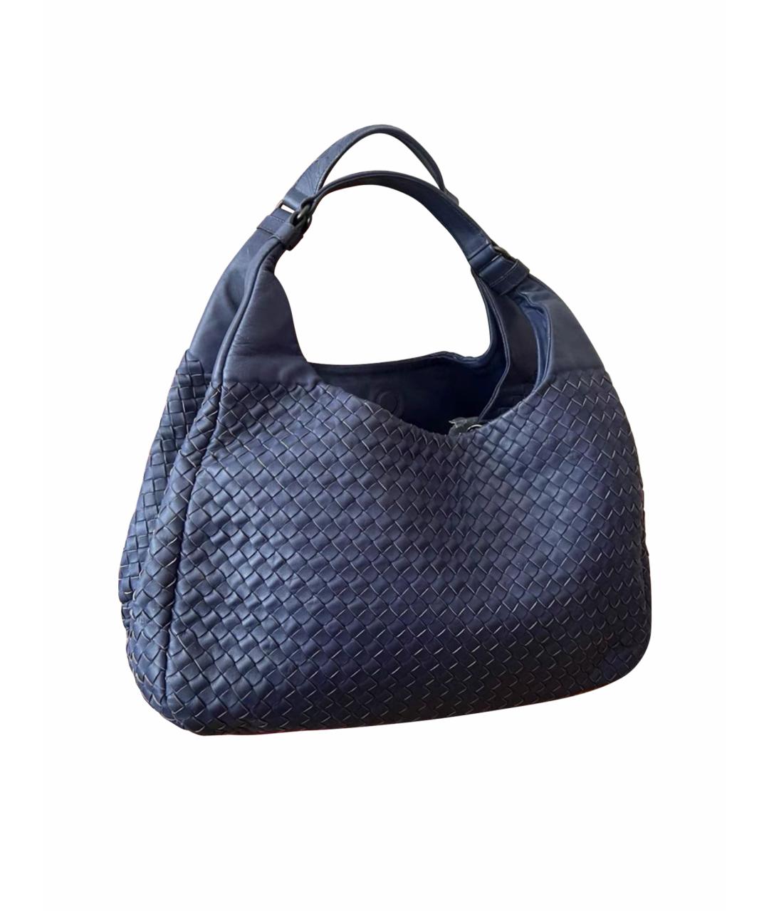 BOTTEGA VENETA Темно-синяя кожаная сумка тоут, фото 1