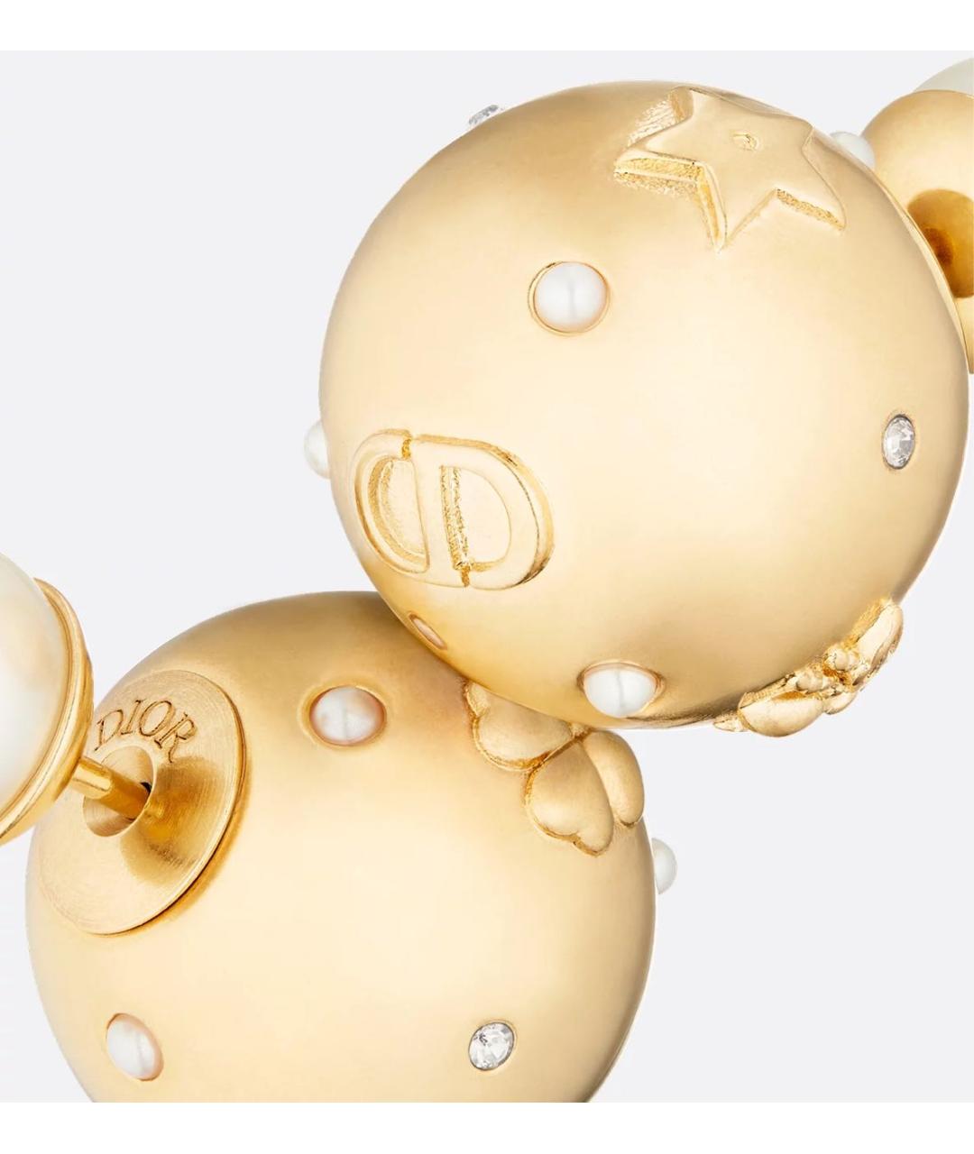 CHRISTIAN DIOR Золотые металлические серьги, фото 4