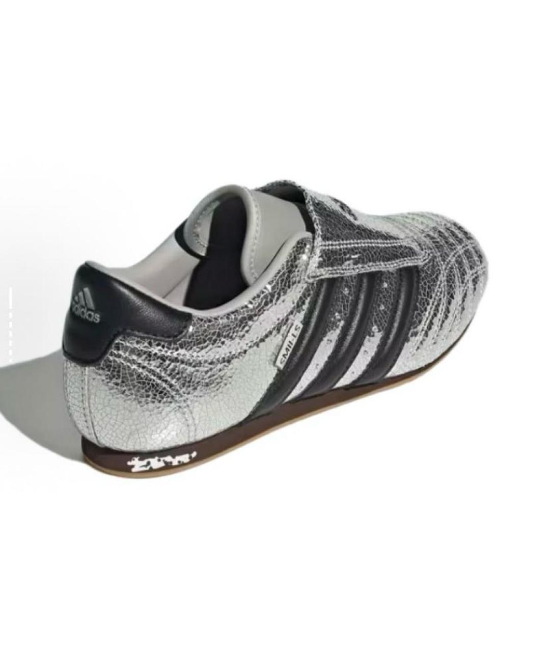 ADIDAS Серебряные кожаные кроссовки, фото 4