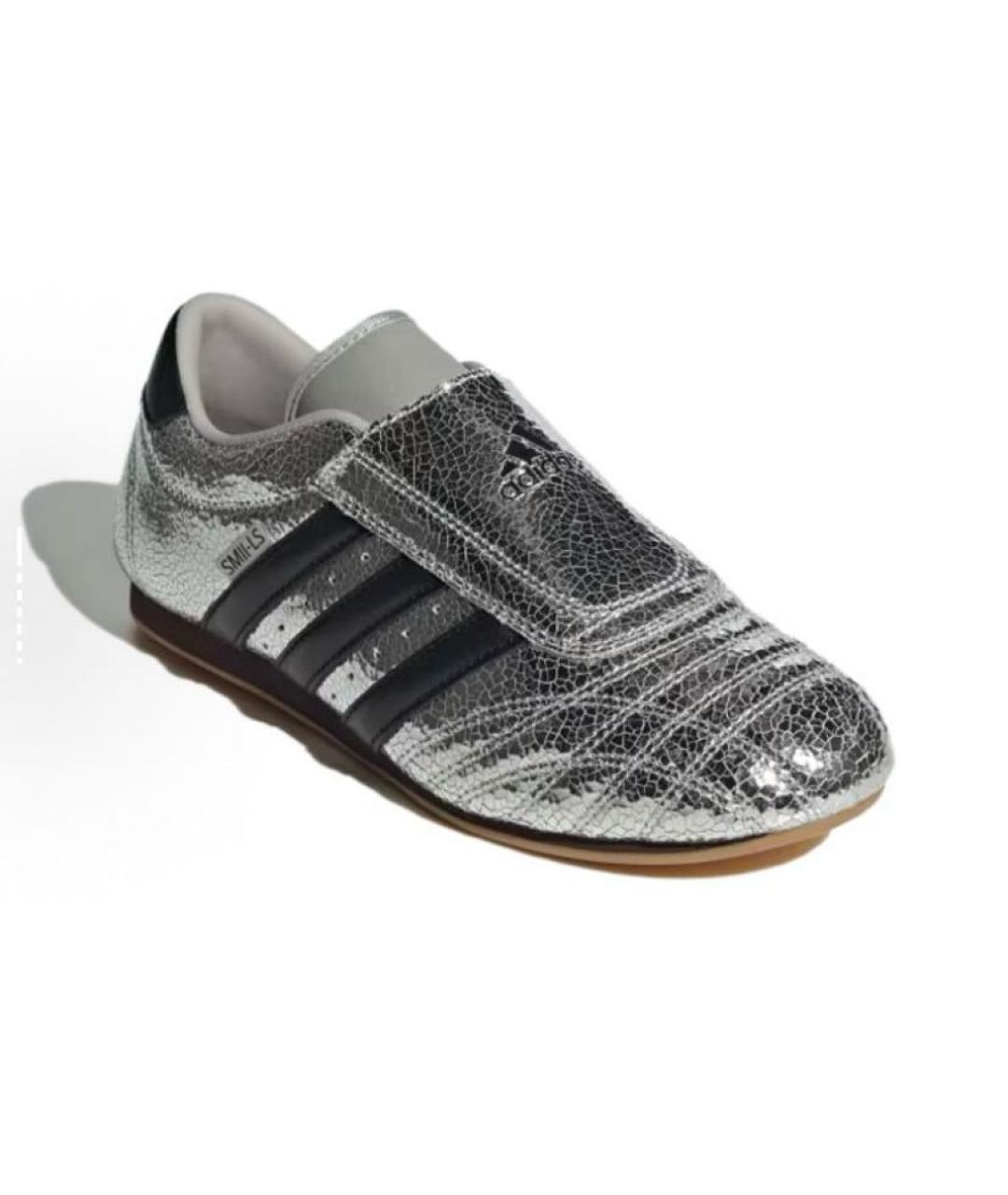ADIDAS Серебряные кожаные кроссовки, фото 3