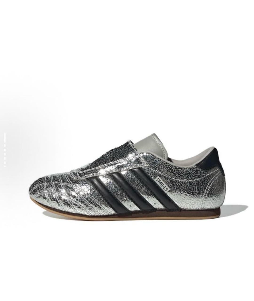 ADIDAS Серебряные кожаные кроссовки, фото 2
