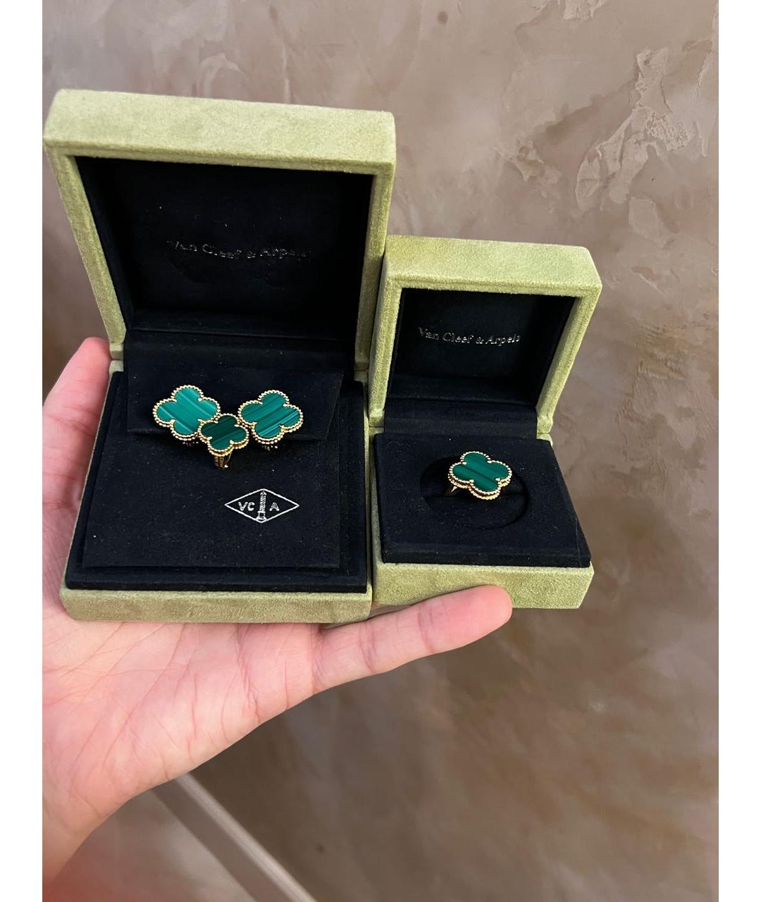 VAN CLEEF & ARPELS Зеленый комплект из белого золота, фото 2