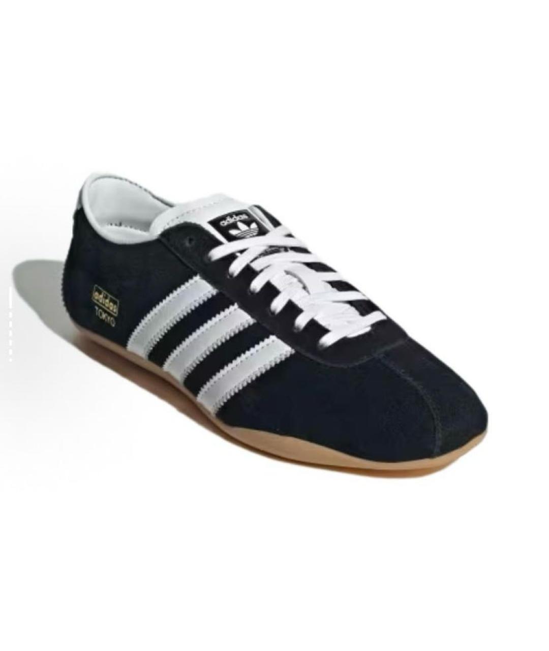 ADIDAS Черные замшевые кроссовки, фото 4