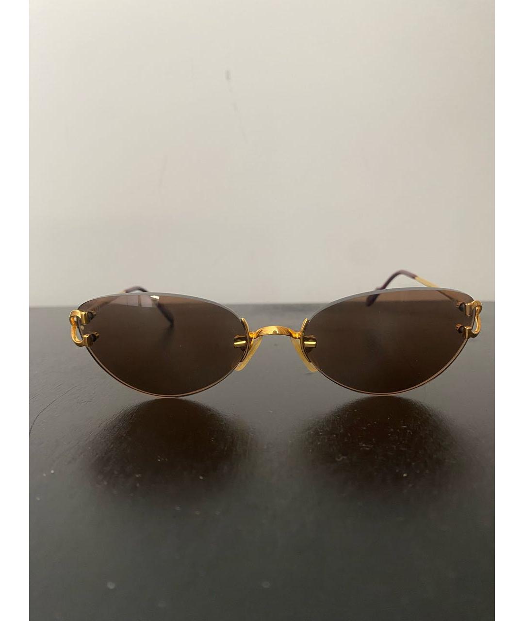 CARTIER Золотые металлические солнцезащитные очки, фото 9