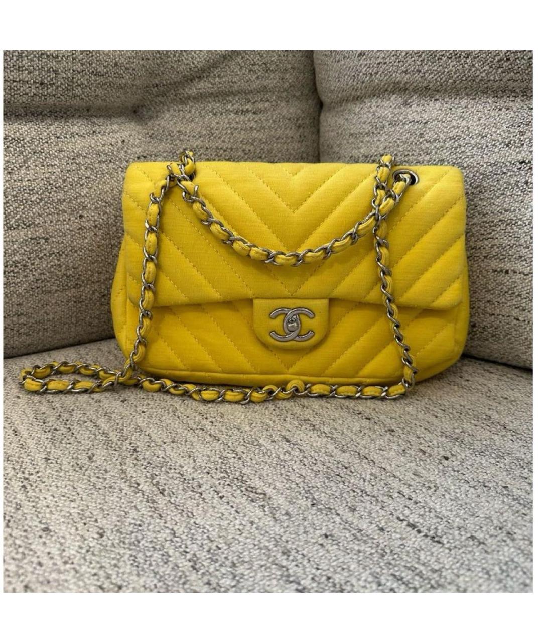 CHANEL Желтая сумка через плечо, фото 5
