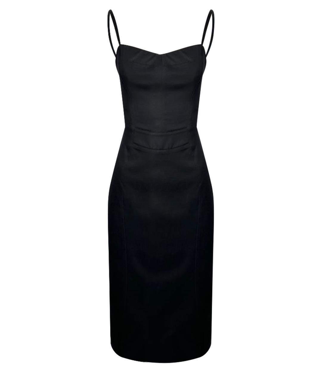DOLCE&GABBANA Черное хлопковое коктейльное платье, фото 1
