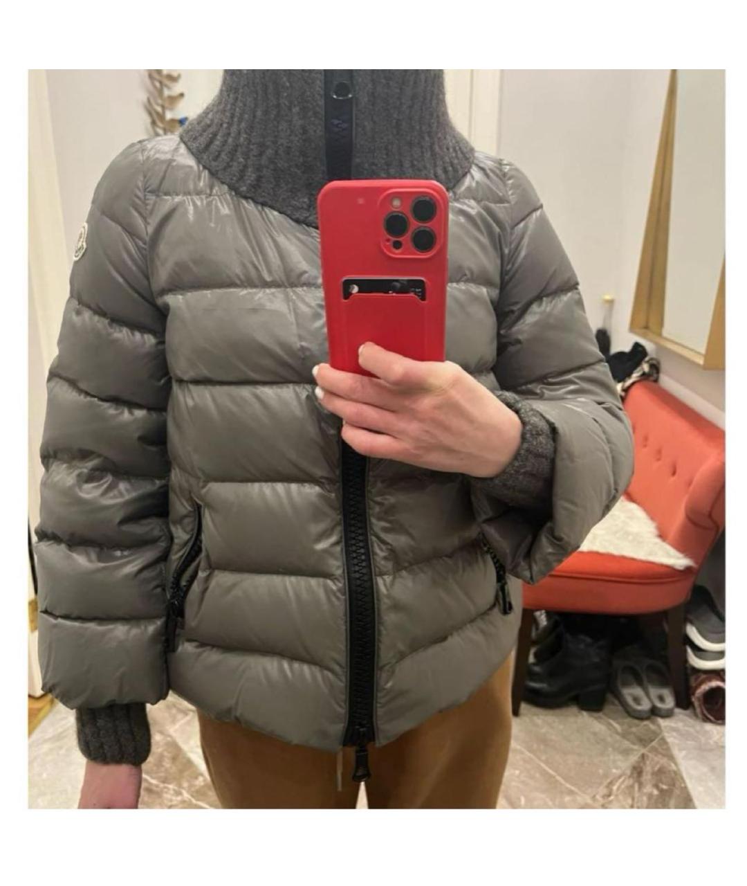 MONCLER Антрацитовый пуховик, фото 4