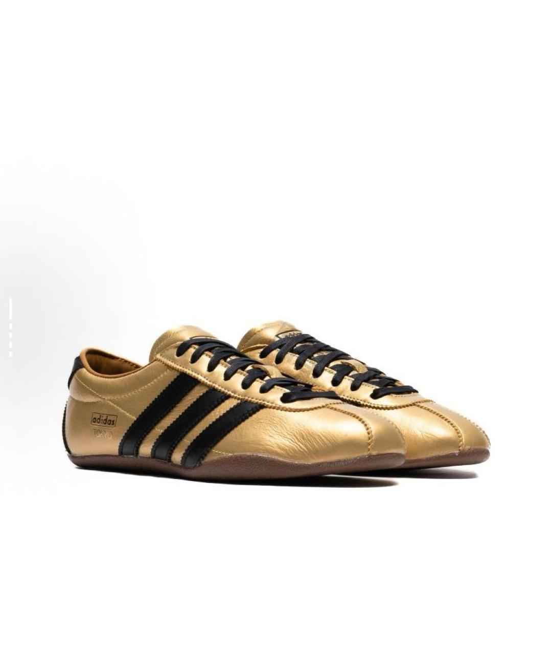 ADIDAS Золотые кожаные кроссовки, фото 3