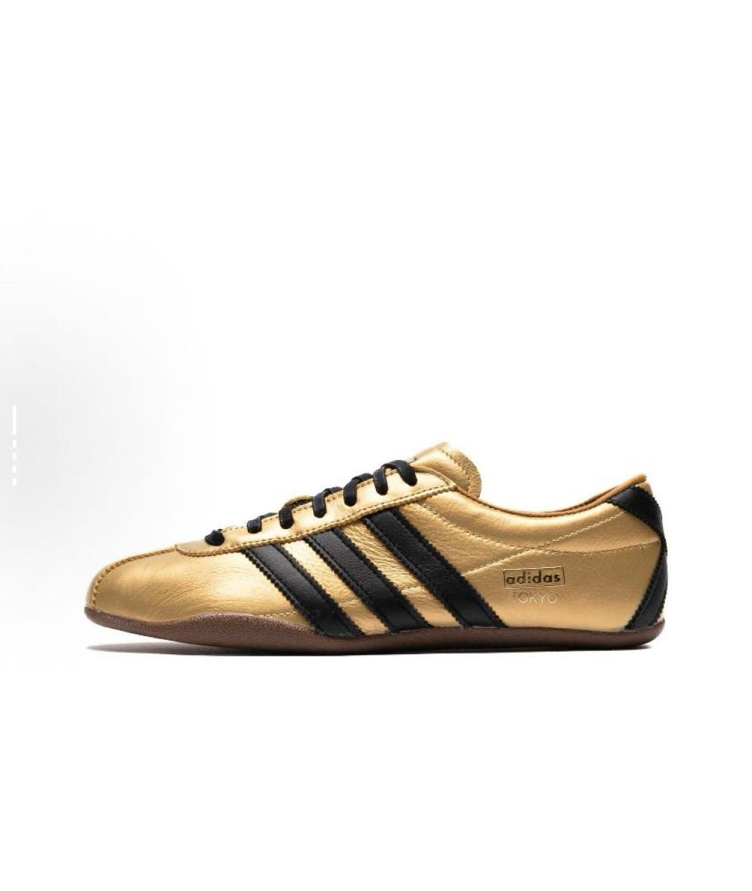 ADIDAS Золотые кожаные кроссовки, фото 2