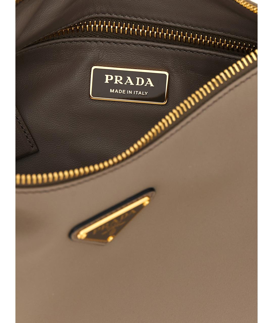PRADA Бежевая кожаная сумка через плечо, фото 4