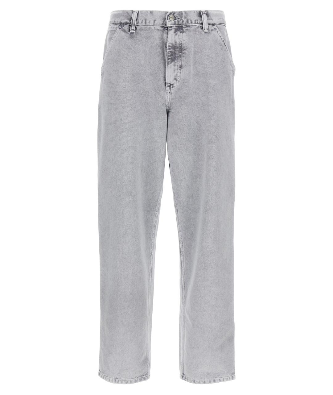 CARHARTT WIP Серые хлопковые прямые джинсы, фото 1