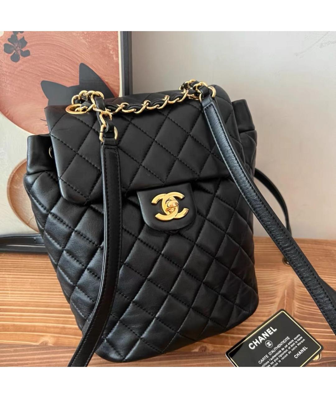 CHANEL Черный кожаный рюкзак, фото 5