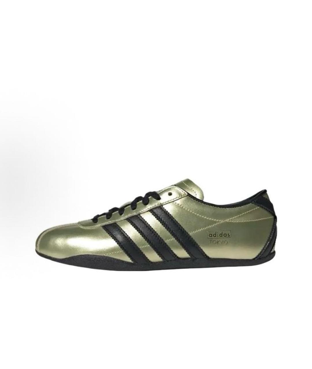 ADIDAS Золотые кожаные кроссовки, фото 2