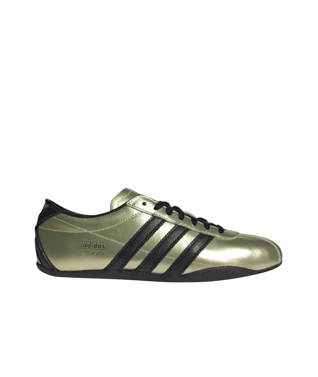 ADIDAS Золотые кожаные кроссовки, фото 1