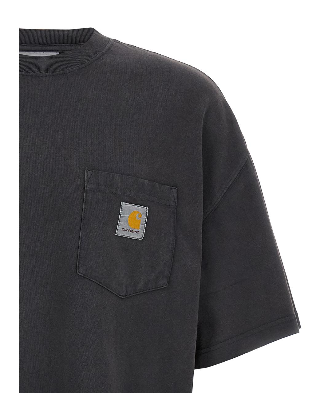 CARHARTT WIP Черная хлопковая футболка, фото 3